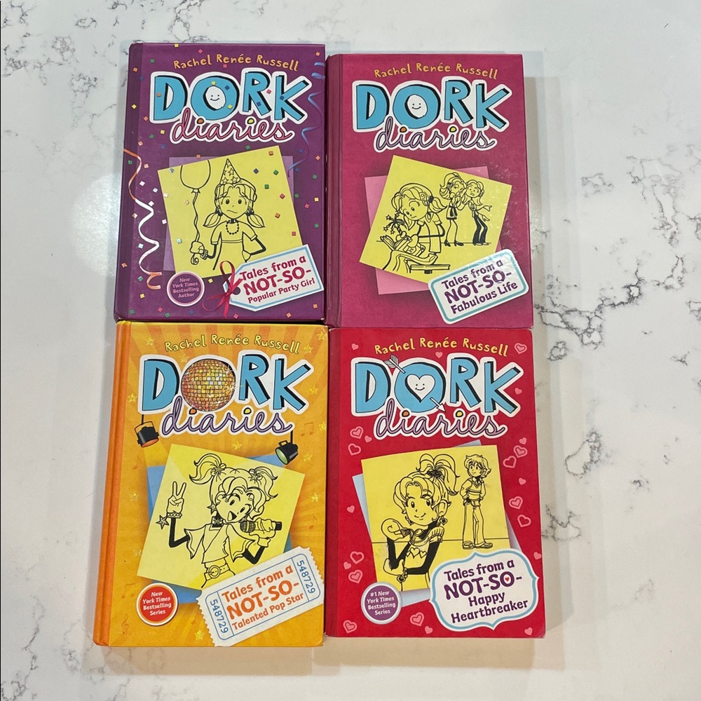 Dork Diaries Book Set of Four Books - 3 Hardcovers , One Paperback